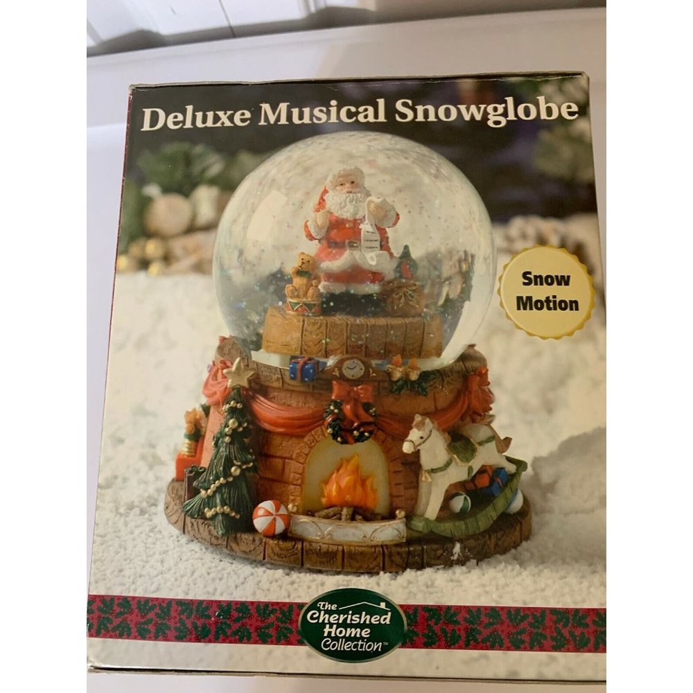 The Cherished Home collection Santa List Deluxe Musical Snowglobe w/Snow Motion‎
